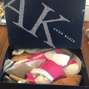 Anne Klein Wedge Hot Pink Sandals Size 10